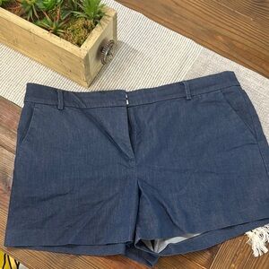 Blue Loft Bermuda Shorts with Textured Fabric and Tailored Fit